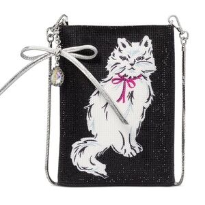 Kate Spade Whiskers Cat Crystal NS North South Crossbody Bag Purse Handbag